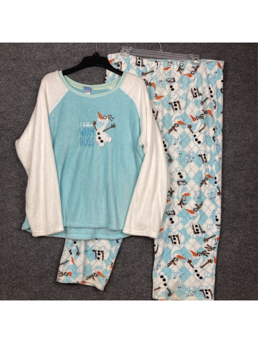 Disney Frozen Women’s Olaf Fleece Pajama Set Top 2X Bottom XL Pants Sleepwear